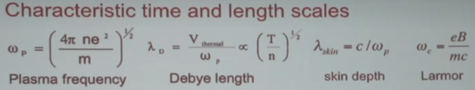 characteristic time and length scales