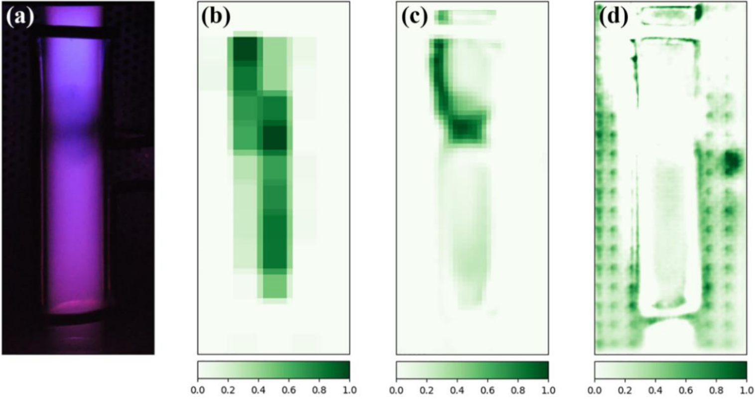 FIG.7. Schematic diagram of occlusion interpretability analysis, which includes the original image  (a), large slider (b), medium slider (c), and small slider (d).